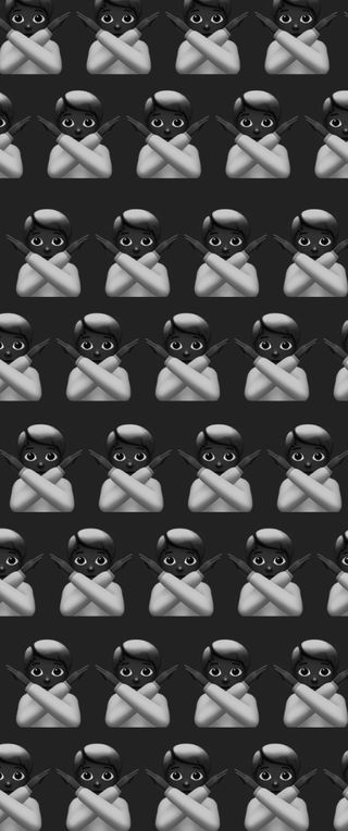 Repeating pattern of the person gesturing no-emoji