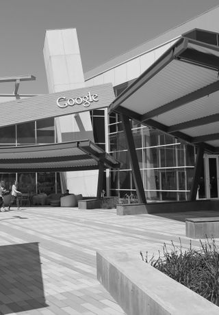 The terace in front of Google’s Googleplex in Mountain View.